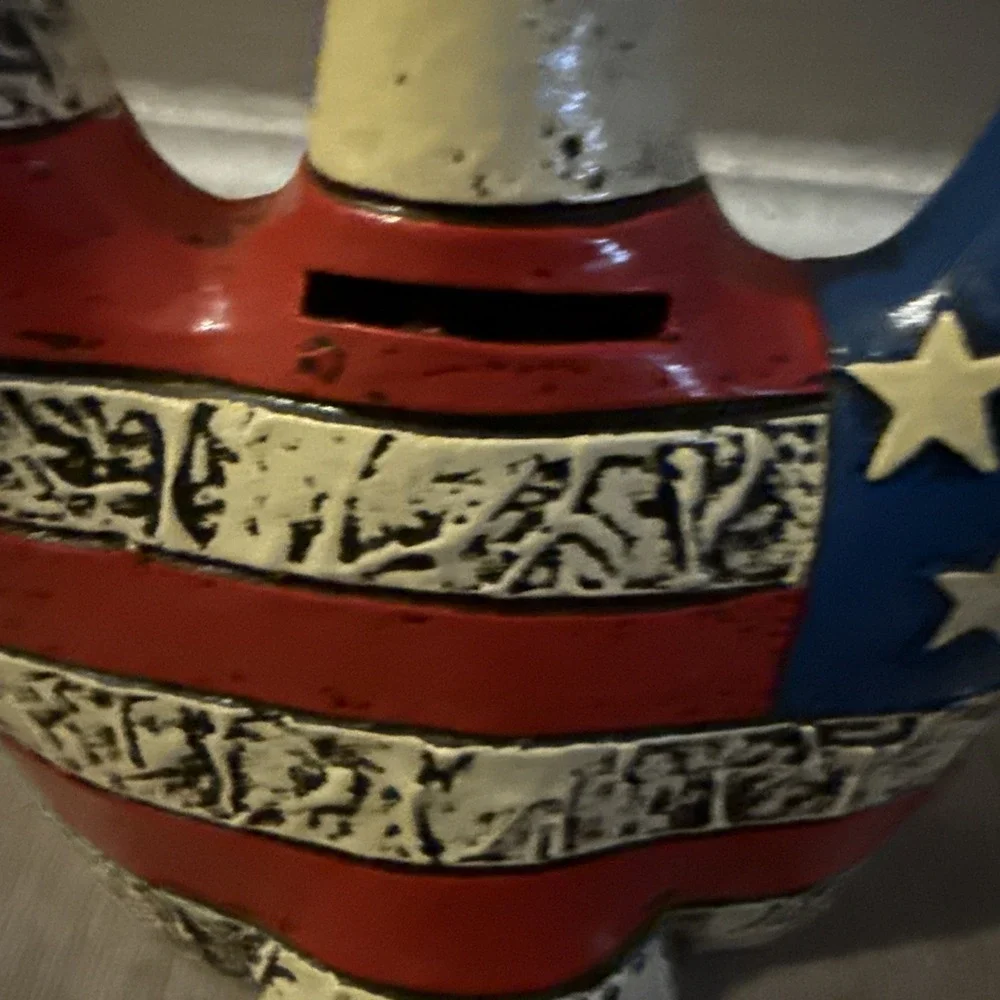 Fitz And Floyd 1970's American Bald Eagle Flag Body‎ Bank Japan Vintage